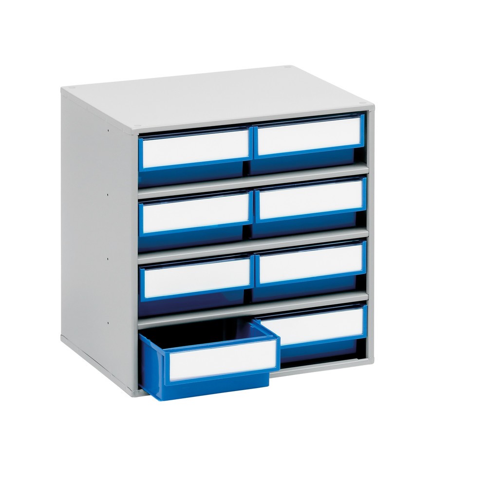 Illustration du produit: Système de rangement à tiroirs, 8 tiroirs, profondeur 300 mm, bleu