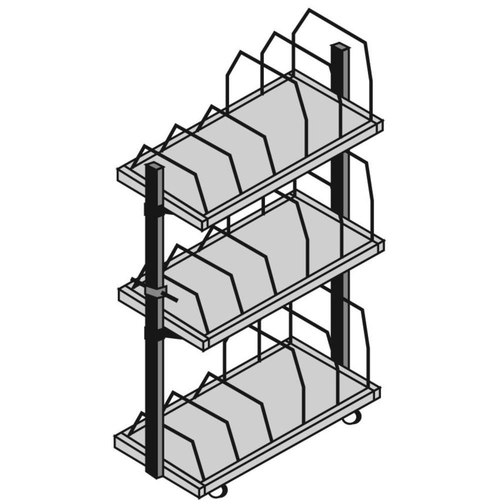 Produktabbildung Nr. 3: Étagère à cartonnages avec arceaux coulissants, 3 niveaux, HxlxP 1 860 x 1 015 x 600 mm