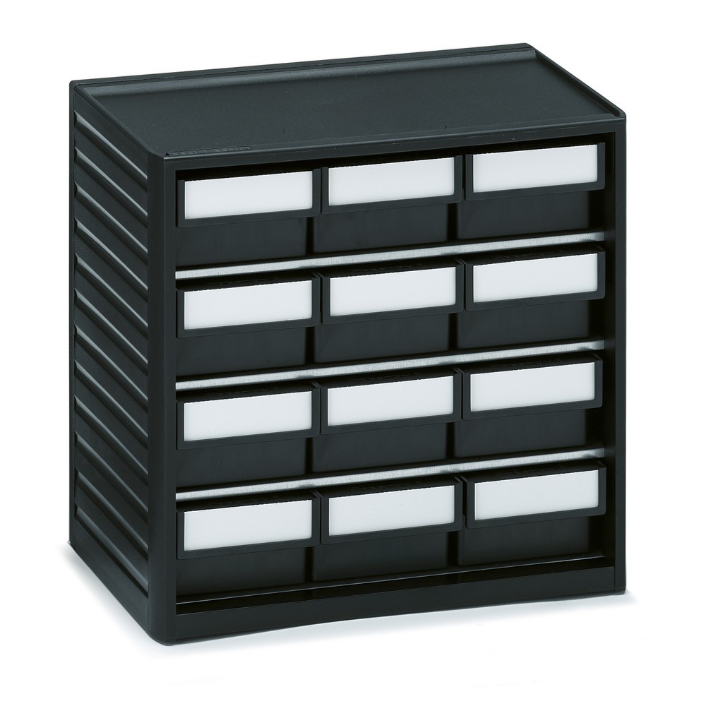 Illustration du produit: Système de rangement pour petites pièces TRESTON, ESD, 12 tiroirs, dimensions du cadre HxlxP 290 x 310 x 180 mm