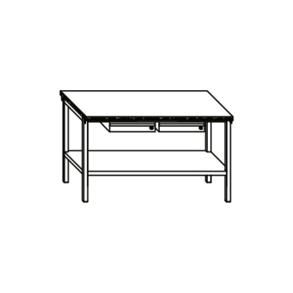 Produktabbildung Nr. 5: Table d’établi PAVOY avec 2 tiroirs + tablette, H x l x P 900 x 1 500 x 700 mm, gris clair, gris anthracite