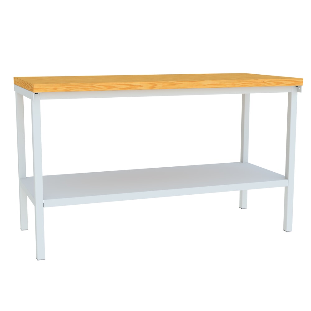 Illustration du produit: Table d’établi PAVOY avec tablette, H x l x P 900 x 1 500 x 700 mm, gris clair
