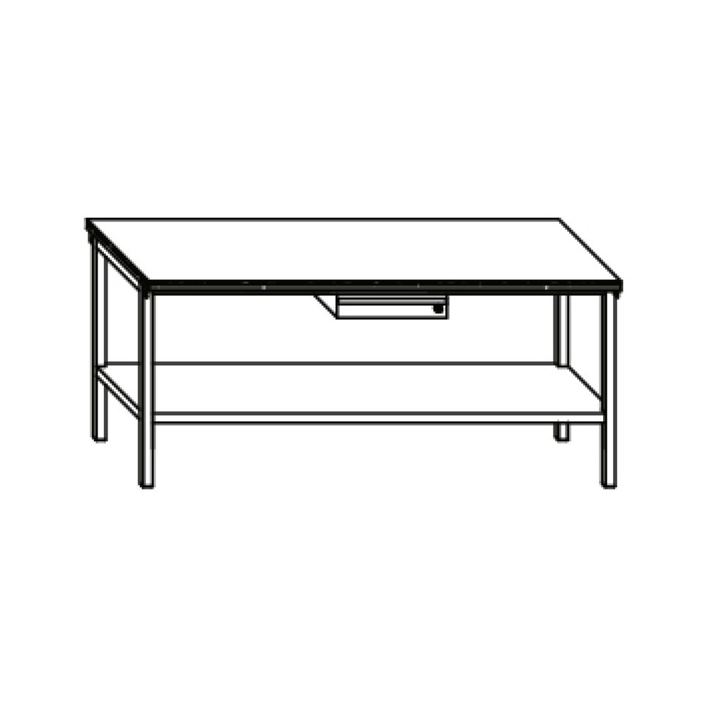 Produktabbildung Nr. 5: Table d’établi PAVOY avec tiroir + tablette, H x l x P 900 x 2 000 x 700 mm, gris anthracite, bleu gentiane