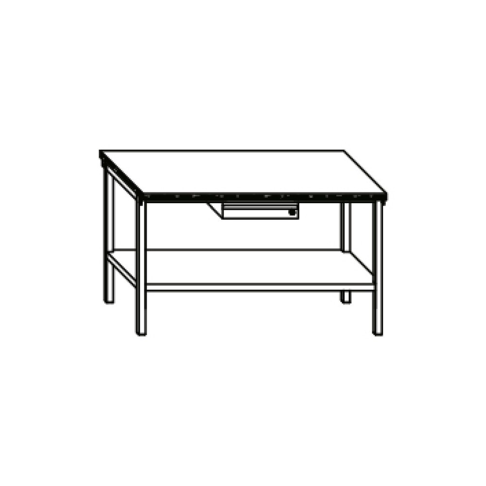 Produktabbildung Nr. 5: Table d’établi PAVOY avec tiroirs + tablette, H x l x P 900 x 1 500 x 700 mm, gris clair, bleu gentiane