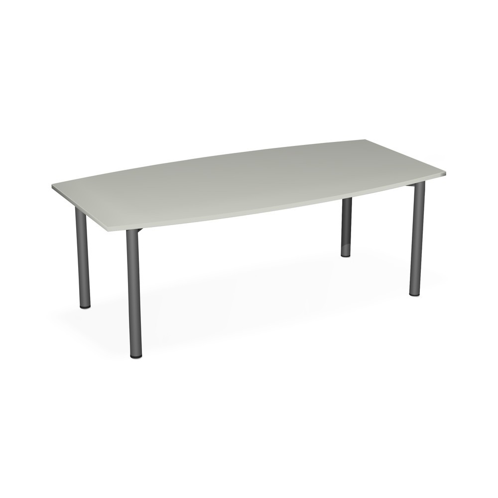 Illustration du produit: Table de conférence en forme de tonneau, l x P 2 000 x 800/1 200 mm, gris clair/anthracite