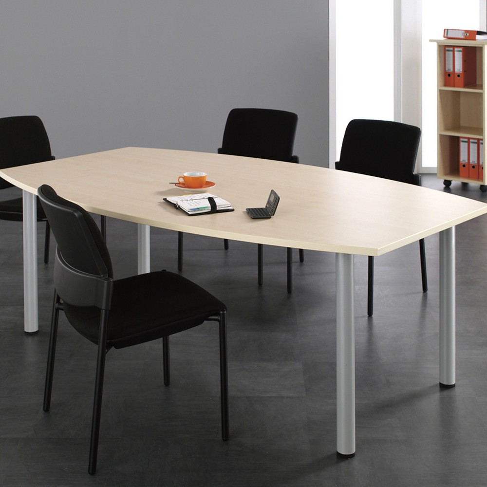 Illustration du produit: Table de conférence en forme de tonneau, l x P 2 000 x 800/1 200 mm, noyer/anthracite