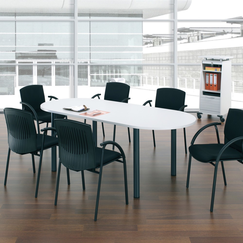 Illustration du produit: Table de conférence ovale, l x P 2 000 x 900 mm, érable/anthracite