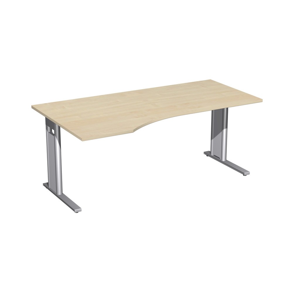 Illustration du produit: Table de travail pour PC Profi, bâti avec pied en C, forme pour PC à gauche, l x P 1 800 x 1 000 mm, érable