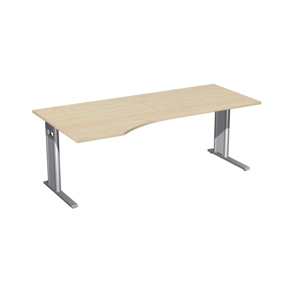 Illustration du produit: Table de travail pour PC Profi, bâti avec pied en C, forme pour PC à gauche, l x P 2 000 x 1 000 mm, érable