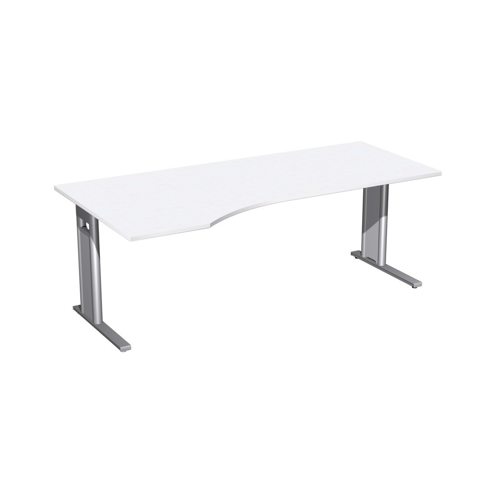 Illustration du produit: Table de travail pour PC Profi, bâti avec pied en C, forme pour PC à gauche, l x P 2 000 x 1 000 mm, blanc