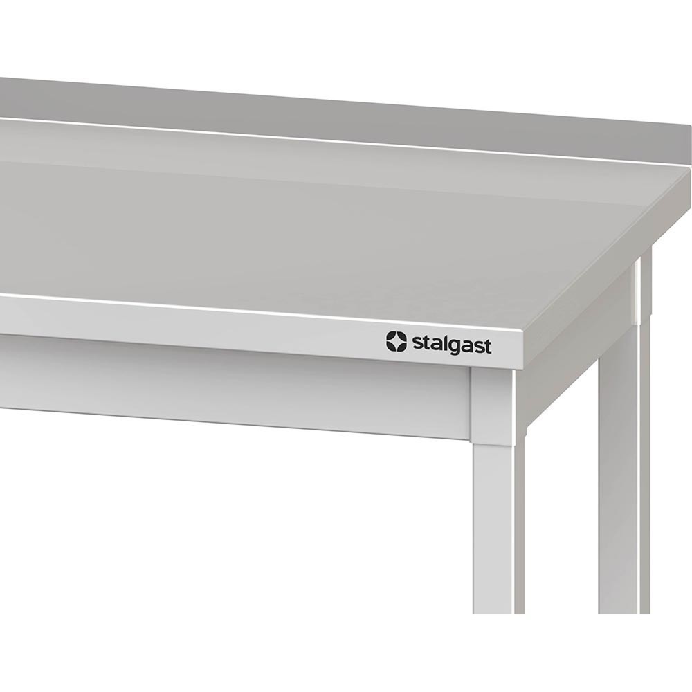 N° de l'image du produit 2 : Table de travail Stalgast sans fond, 400 x 700 x 850 mm, avec traverse, avec rebord, soudée