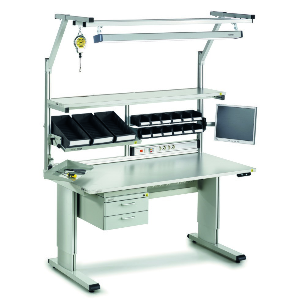 Produktabbildung Nr. 2: Table de travail TRESTON WB, ESD, réglage électrique de la hauteur, lxP 1 800 x 800 mm, avec cache-câbles