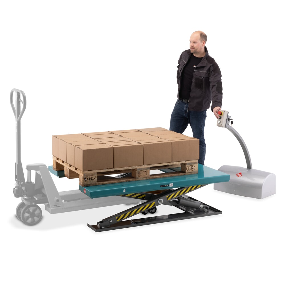 N° de l'image du produit 3 : Table élévatrice à ciseaux plats Ameise®, en U, capacité de charge de 1 000 kg