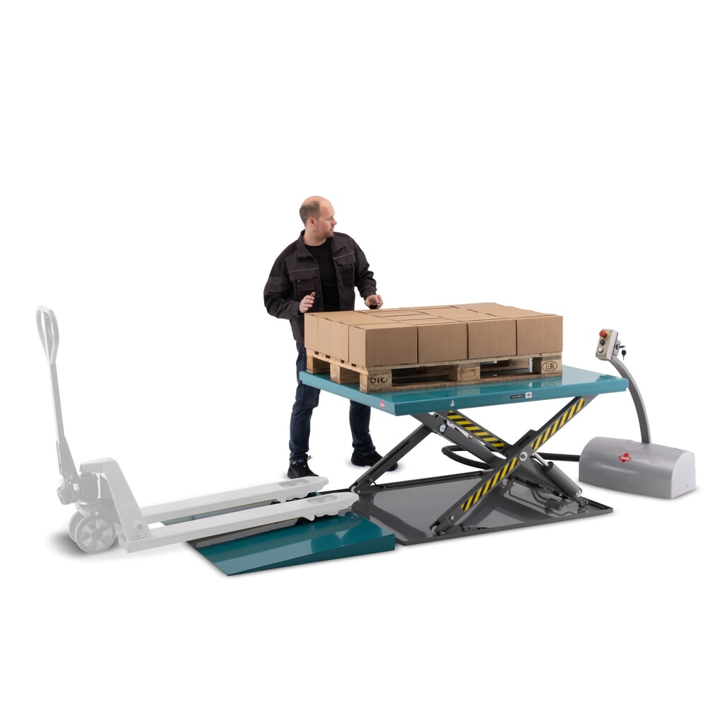N° de l'image du produit 4 : Table élévatrice à ciseaux plats Ameise®, structure fermée, capacité de charge 1 000 kg, plate-forme de 1 450 x 1 140 mm