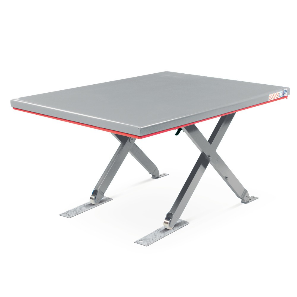 Illustration du produit: Table élévatrice à ciseaux plats FLEXLIFT, structure fermée, capacité de charge 600 kg, plate-forme de 1 400 x 900 mm, 400 V