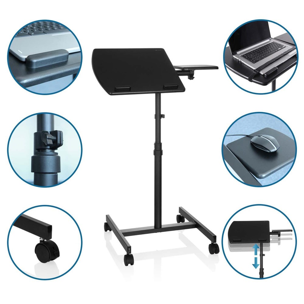 Produktabbildung Nr. 4: Table haute/support pour ordinateur portable hjh OFFICE avec roulettes VM-SL, noir