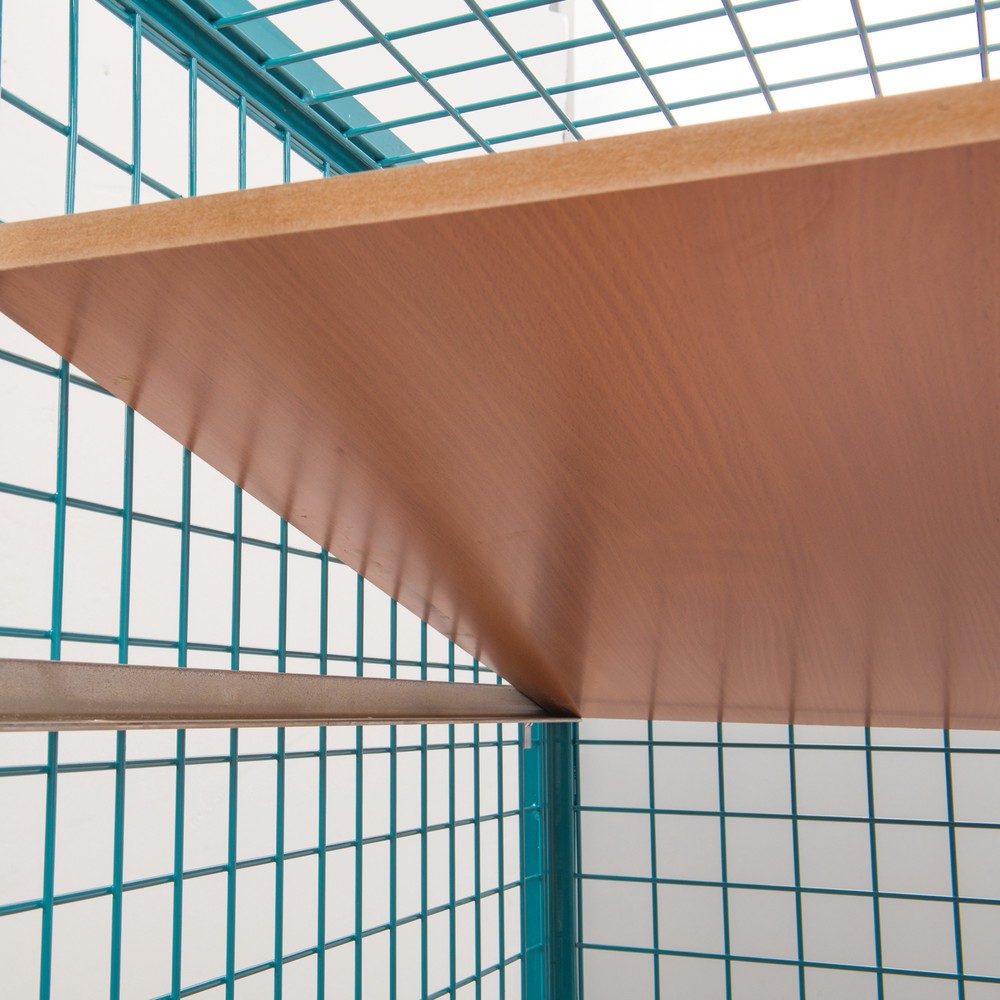 Illustration du produit: Plateau supplémentaire pour chariot fermé Ameise®, parois grillagées, bleu turquoise, H x l x P 25 x 995 x 690 mm