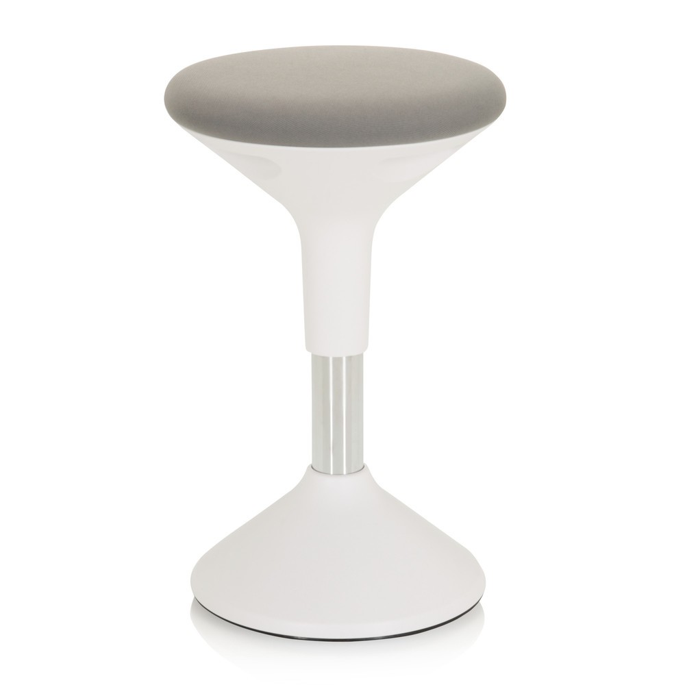 Illustration du produit: Tabouret assis-debout / siège assis-debout hjh OFFICE BALANCE SIT II W tissu, blanc/gris