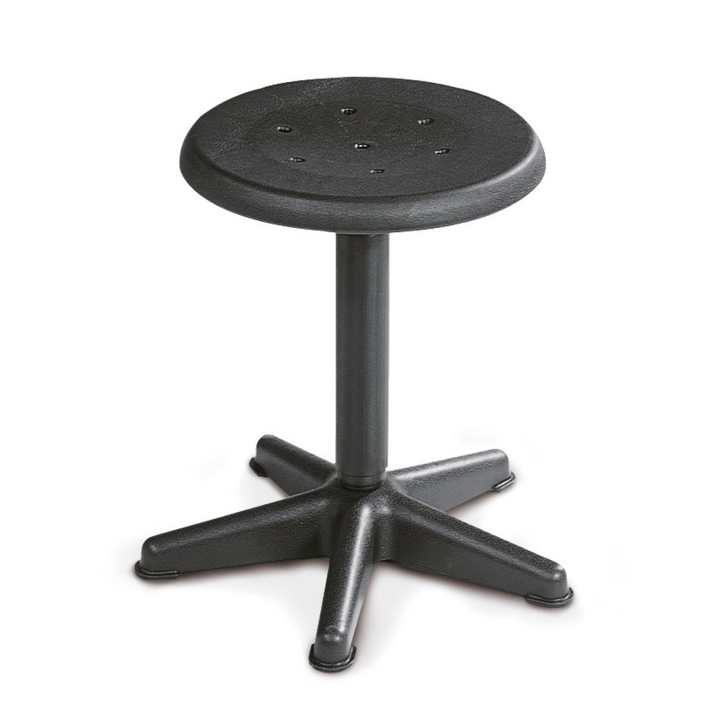 Illustration du produit: Tabouret, assise en hêtre, hauteur d’assise 410-600 mm, broche tournante, base plastique, patins