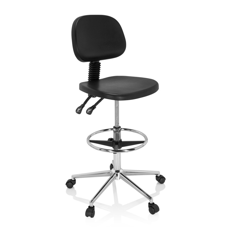 Produktabbildung Nr. 2: Tabouret pivotant / siège de travail hjh OFFICE TOP WORK 24 I mousse rigide, noir