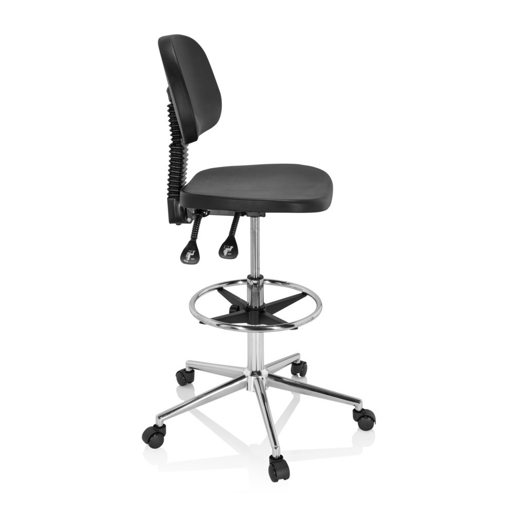 Produktabbildung Nr. 3: Tabouret pivotant / siège de travail hjh OFFICE TOP WORK 24 I mousse rigide, noir