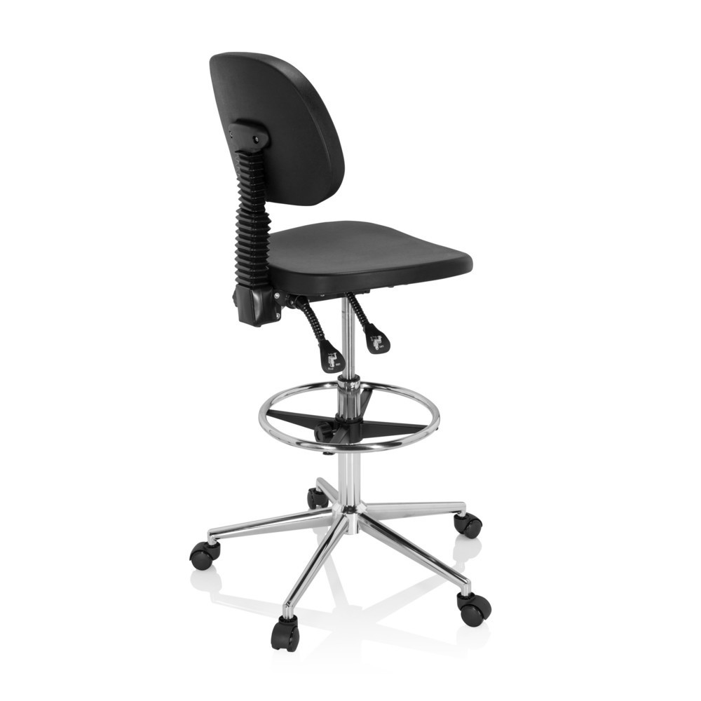 Produktabbildung Nr. 4: Tabouret pivotant / siège de travail hjh OFFICE TOP WORK 24 I mousse rigide, noir