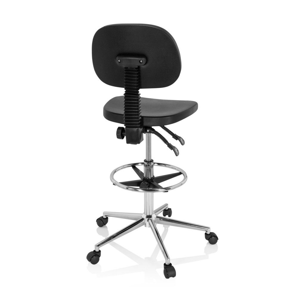 Produktabbildung Nr. 5: Tabouret pivotant / siège de travail hjh OFFICE TOP WORK 24 I mousse rigide, noir