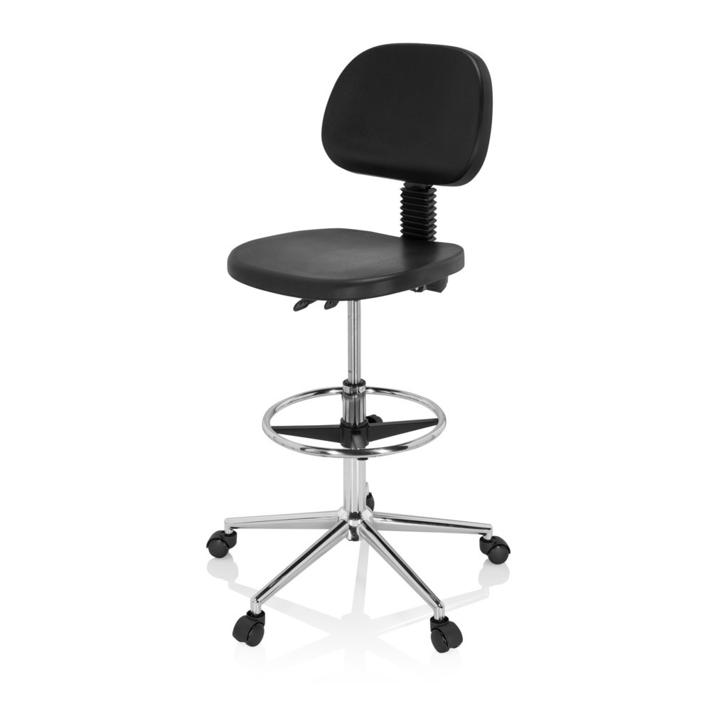 Produktabbildung Nr. 9: Tabouret pivotant / siège de travail hjh OFFICE TOP WORK 24 I mousse rigide, noir