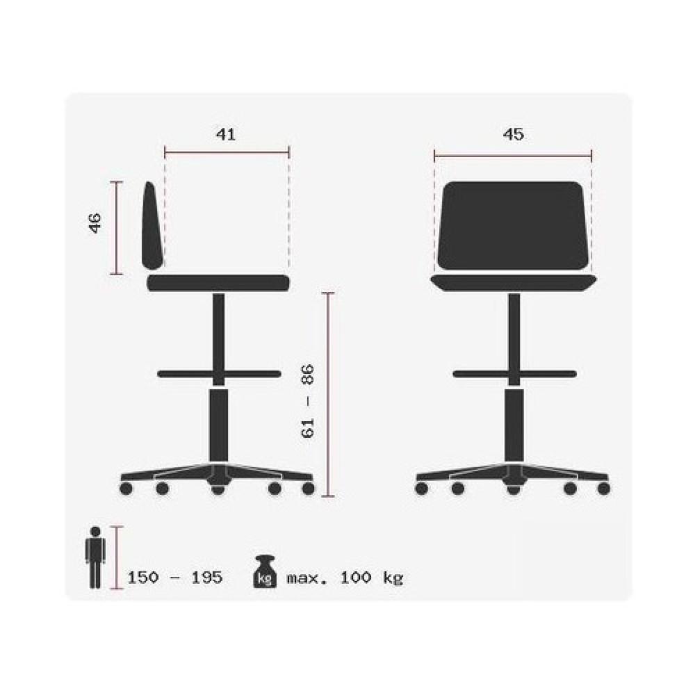 Produktabbildung Nr. 10: Tabouret / tabouret pivotant hjh OFFICE TOP WORK 23 similicuir, noir