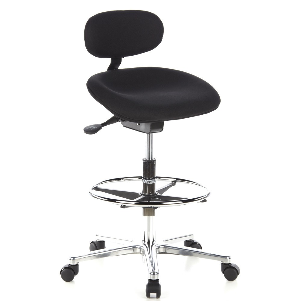 Produktabbildung Nr. 2: Tabouret / tabouret pivotant hjh OFFICE WORK MF tissu, noir