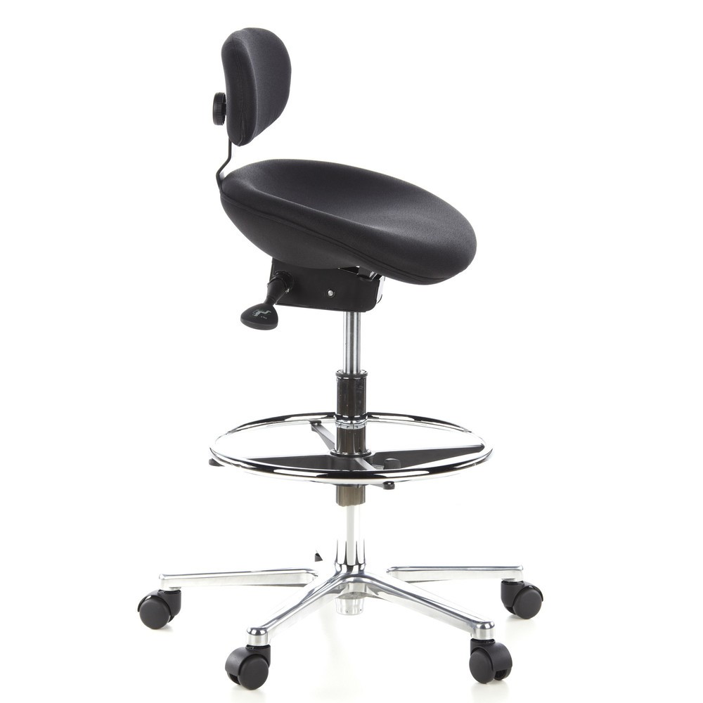 Produktabbildung Nr. 3: Tabouret / tabouret pivotant hjh OFFICE WORK MF tissu, noir