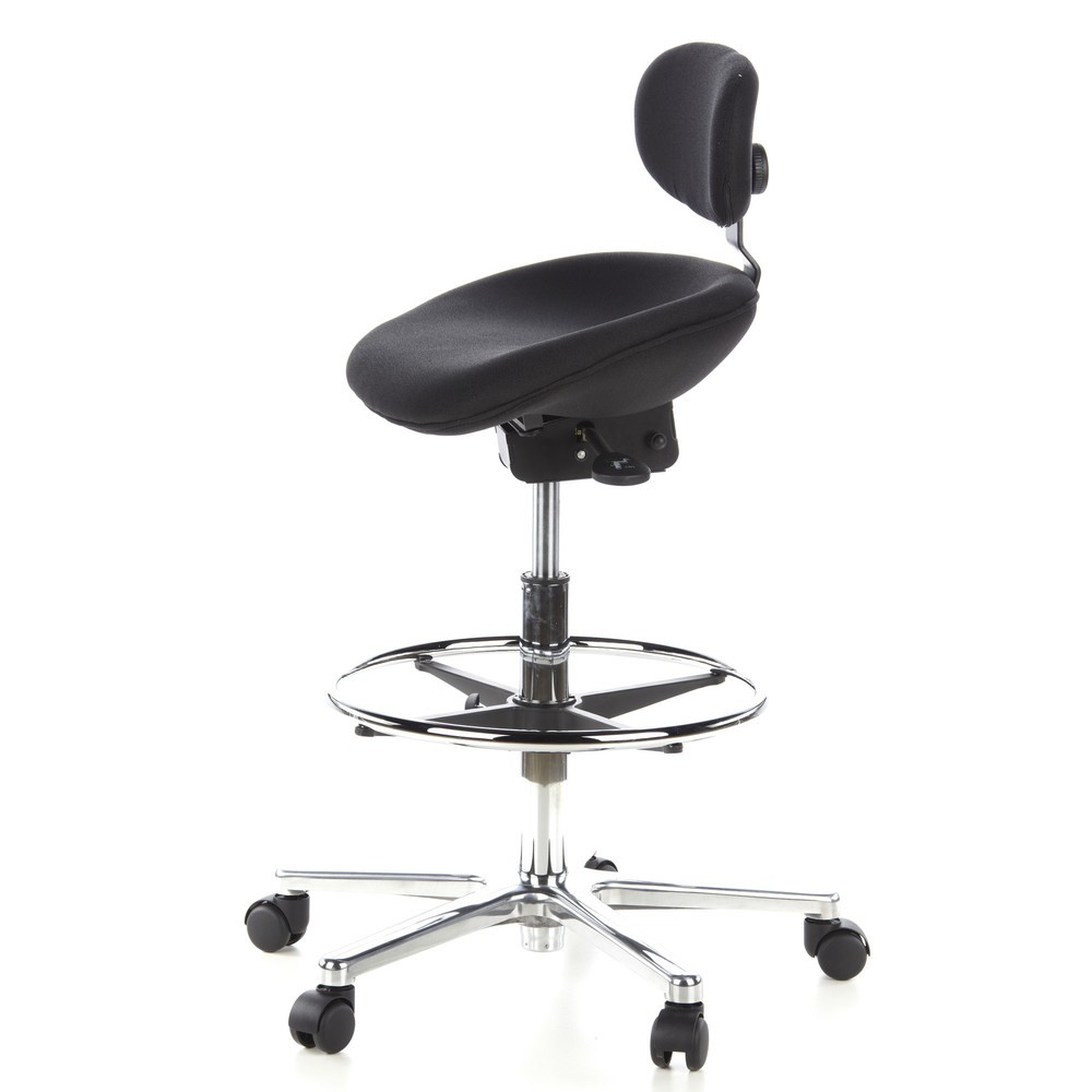Produktabbildung Nr. 8: Tabouret / tabouret pivotant hjh OFFICE WORK MF tissu, noir