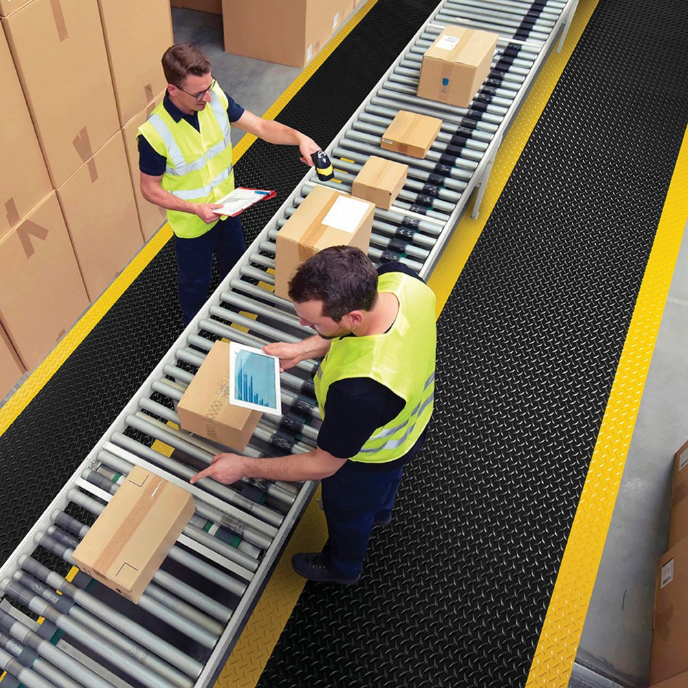 Produktabbildung Nr. 2: Tapis anti-fatigue pour l'industrie et l'artisanat, mct x 910 mm, noir/jaune