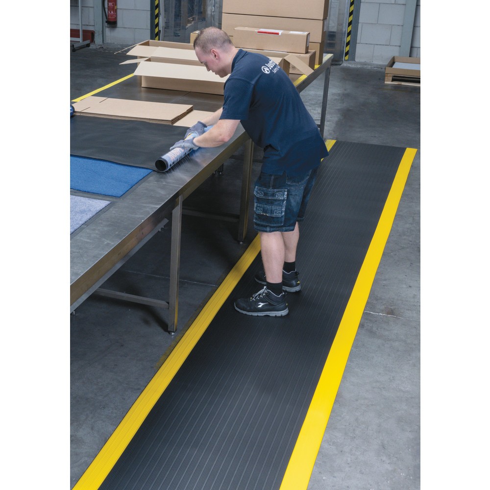 Produktabbildung Nr. 4: Tapis anti-fatigue Premium, mousse de vinyle, LxP 600 x 910 mm, noir/jaune