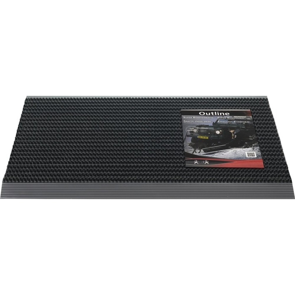 Produktabbildung Nr. 1: Paillasson à bord d'attaque en aluminium, L 500 x l 800 x E 22 mm, noir/noir PP/alu