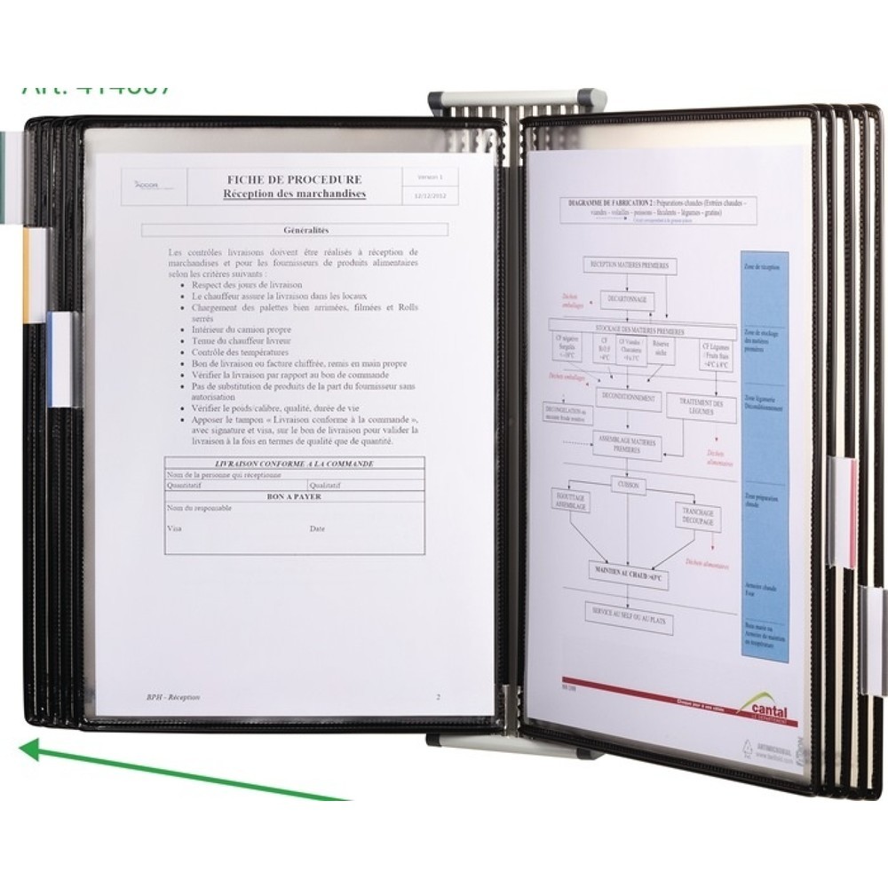 Produktabbildung Nr. 6: Tarifold Wandhalter, weiss, 10 Sichttafeln, lackiertf.A4
