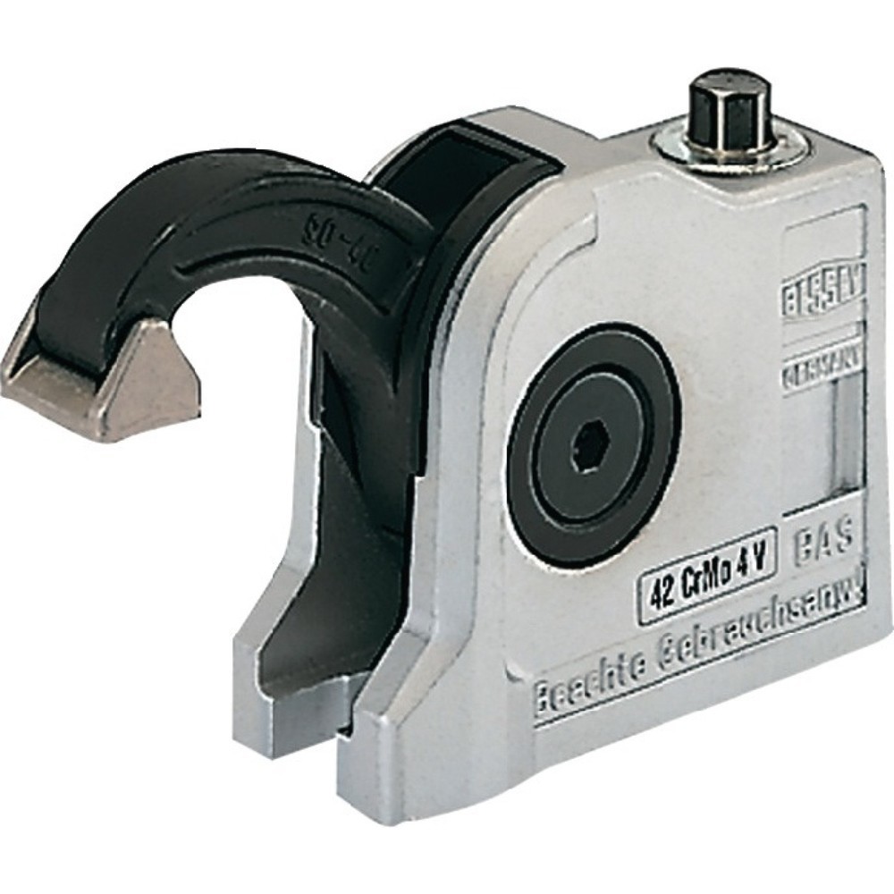 Illustration du produit: Tendeur compact BAS H. de serrage 97 mm col de cygne 60 mm avec patin de pressio