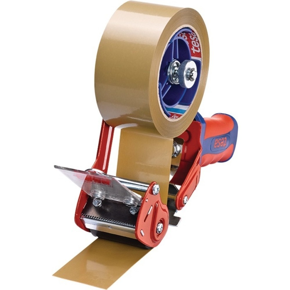 Illustration du produit: tesa® Dévidoir manuel Comfort 6400, rouge / bleu, métal, pour largeur de feuillard 50 mm