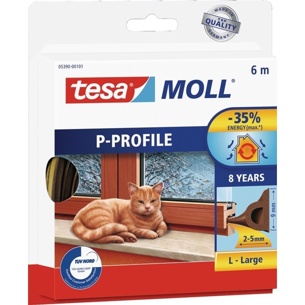 Illustration du produit: tesa® Fenster-/Türmoll tesa® moll® 5390, braun, B9mmxH5,5mmxL6m