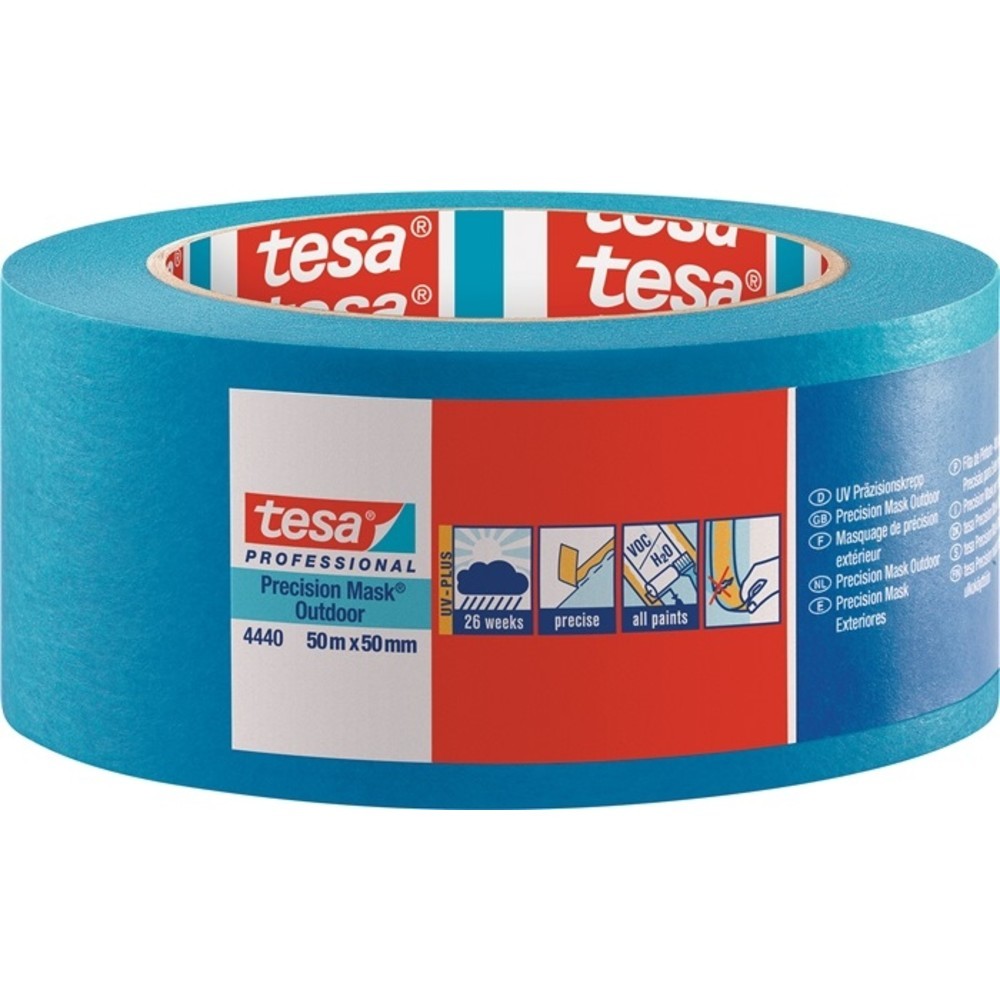 N° de l'image du produit 2 : Crêpe de précision 4440 ext. UV PLUS lisse bleu longueur 50 m largeur 50 mm roul