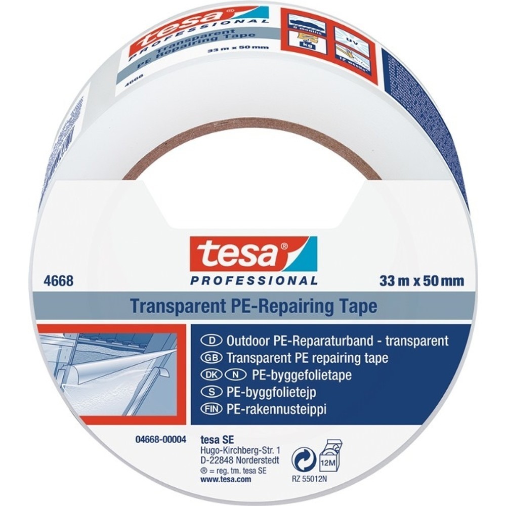 Produktabbildung Nr. 2: tesa® Ruban de réparation de film tesa® band® 4668, longueur 33 m, largeur 50 mm, transparent, rouleau