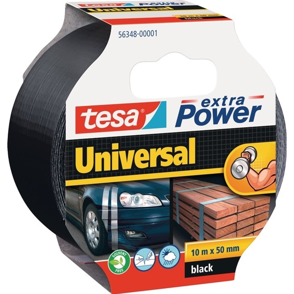 Illustration du produit: tesa® Ruban toilé extra Power® 56348, longueur 10 m largeur 48 mm, noir, rouleau