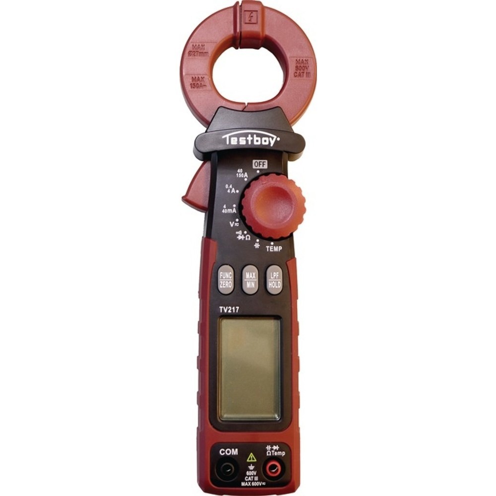 Illustration du produit: TESTBOY Leckstromzange TV 217, Zangenöffnung 27 mm, Messbereich 1µA – 150A(AC)