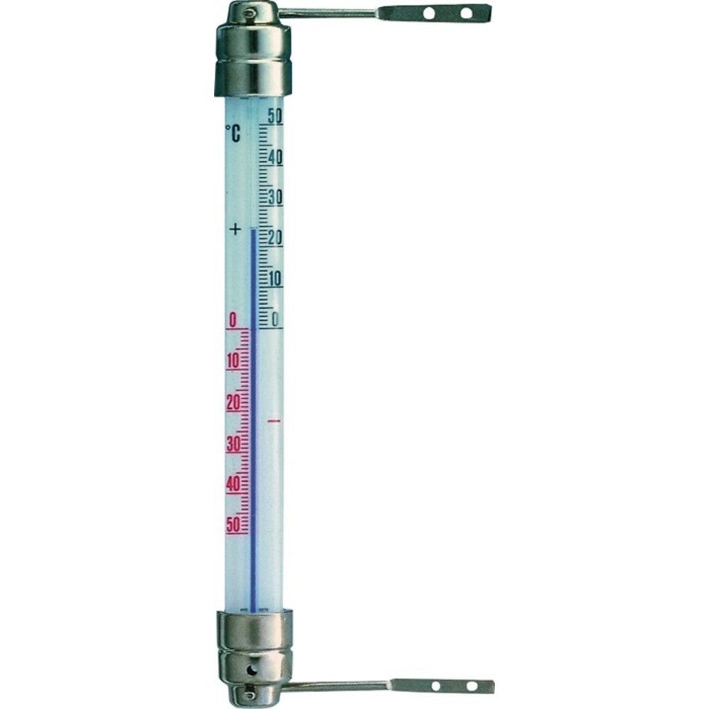Illustration du produit: TFA Fensterthermometer, H200xB23xT28mm, Messbereich -50 bis 50 °C, Metall