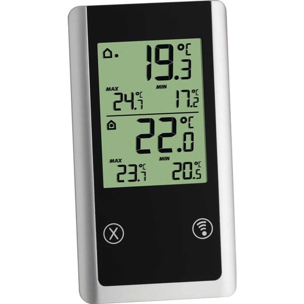 Illustration du produit: TFA Funkthermometer Joker, innen 0 bis 50°C H152xB82xT72mm, Messbereich außen -50 bis 70°C /, Kunststoff