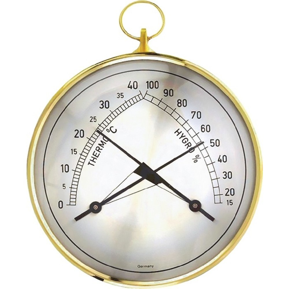 Illustration du produit: TFA Thermo-Hygrometer, T.35mm, Messbereich 0 bis 40°C / Luft 15-99 %, Messingring