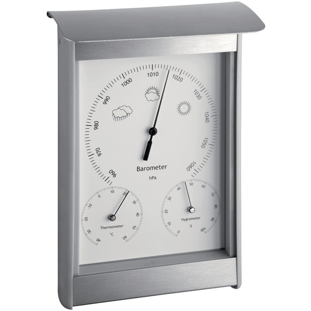 Produktabbildung: TFA Wetterstation, Aluminium/Kunststoff für innen/aussen, H215xB145xT70mm silber/weiss
