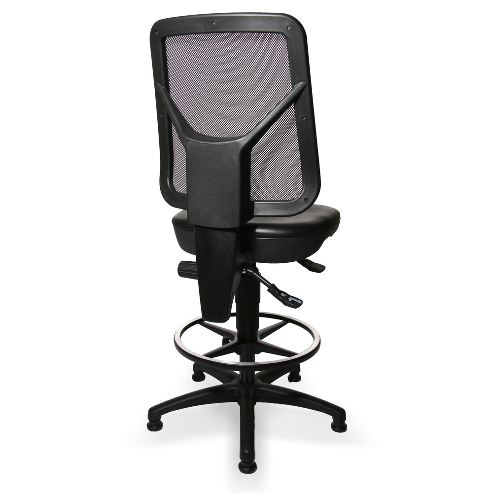 Produktabbildung Nr. 2: Topstar® Arbeitsdrehstuhl Tec 80 PK, Sitzhöhe 590-840 mm, Netzrückenlehne, Bodengleiter, Fussring, schwarz