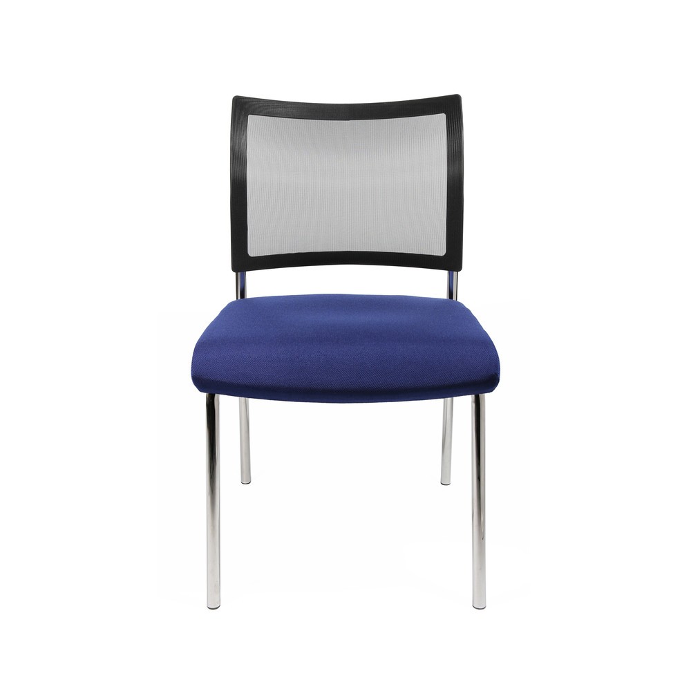 Produktabbildung Nr. 2: Topstar® Besucherstuhl Classic mit Netz-Rückenlehne + 4 Fuss Gestell, blau
