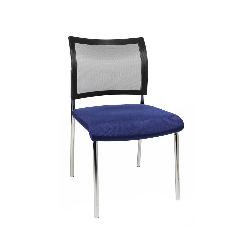 Produktabbildung Nr. 1: Topstar® Besucherstuhl Classic mit Netz-Rückenlehne + 4 Fuss Gestell, blau