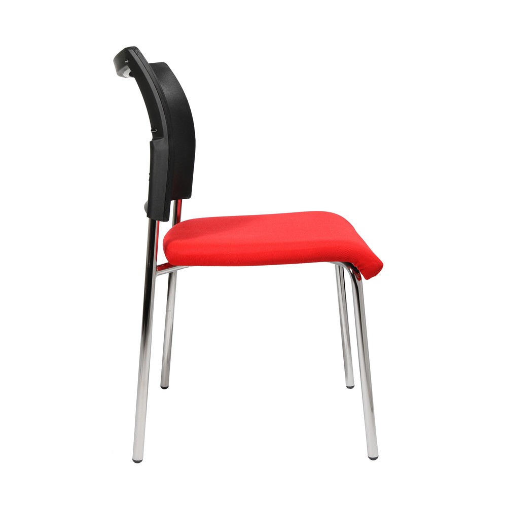 Produktabbildung Nr. 4: Topstar® Besucherstuhl Classic mit Netz-Rückenlehne + 4 Fuss Gestell, rot